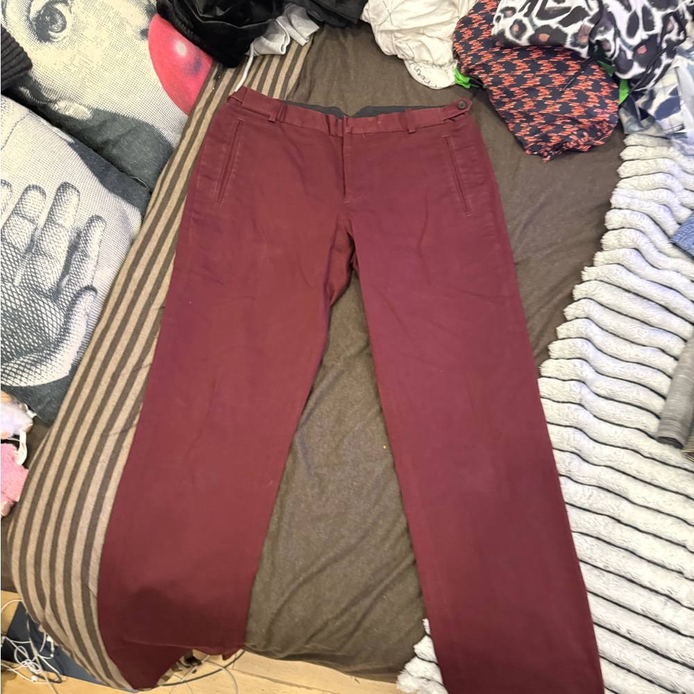 Burgundy Sandro Straight-Leg Pants